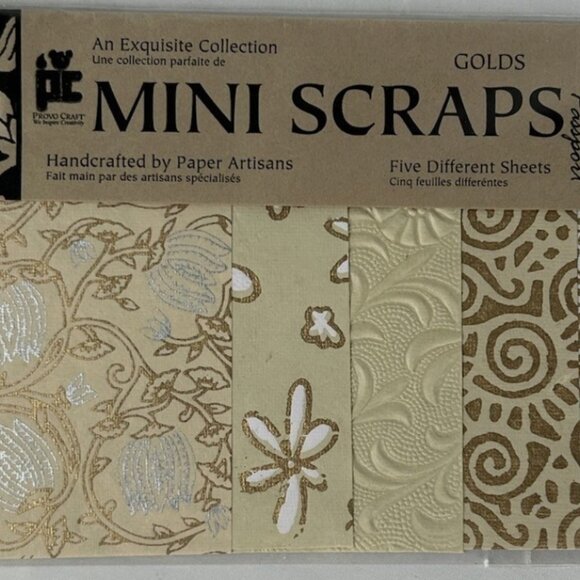 2 NEW Packs Provo Craft Mini Scraps Golds Pastels Paper Passports Scrapbooking - Picture 3 of 4
